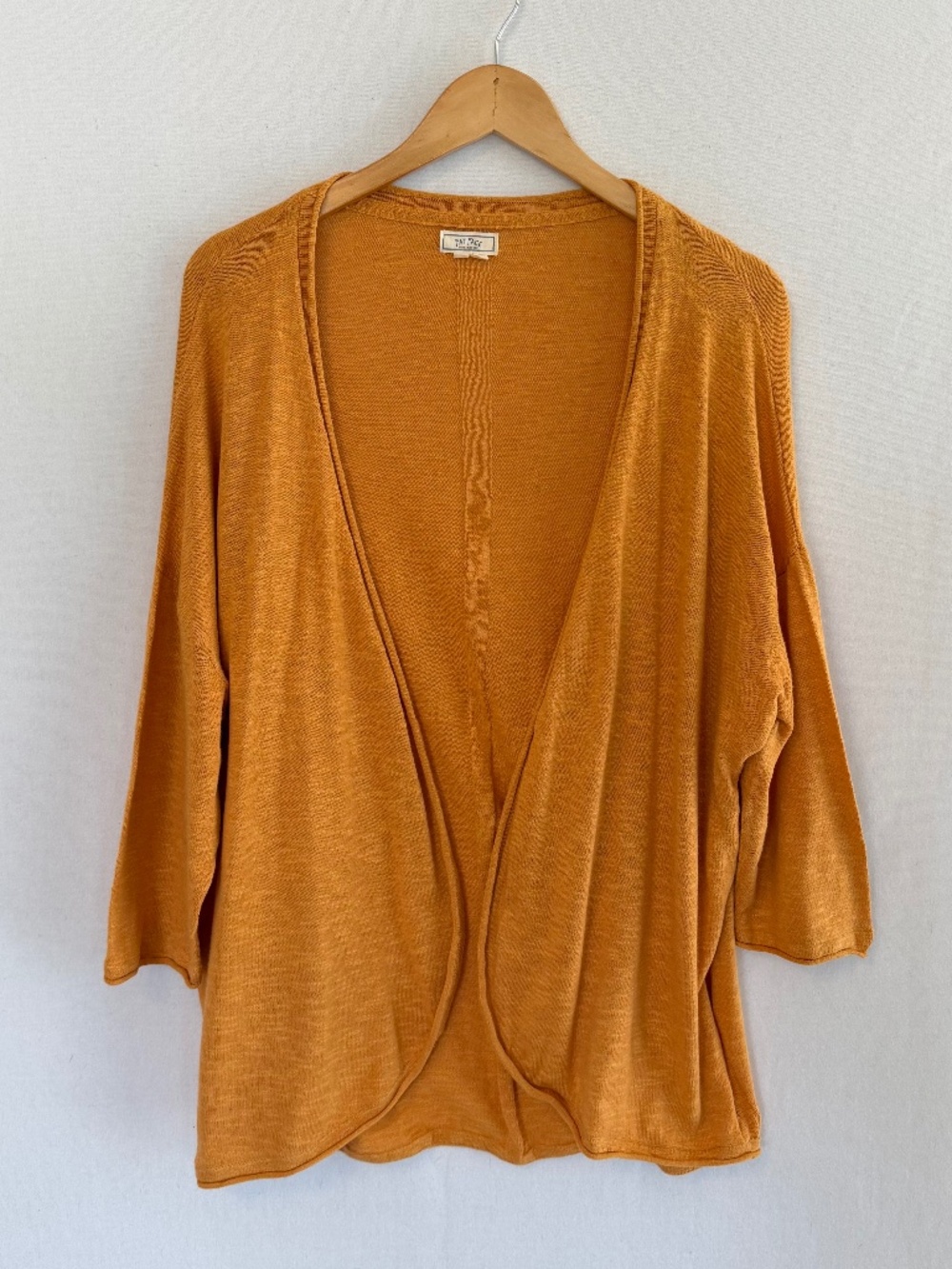 FAT FACE Women’s Size 10 Pumpkin Gold Open Front Knit Cardigan Sweater